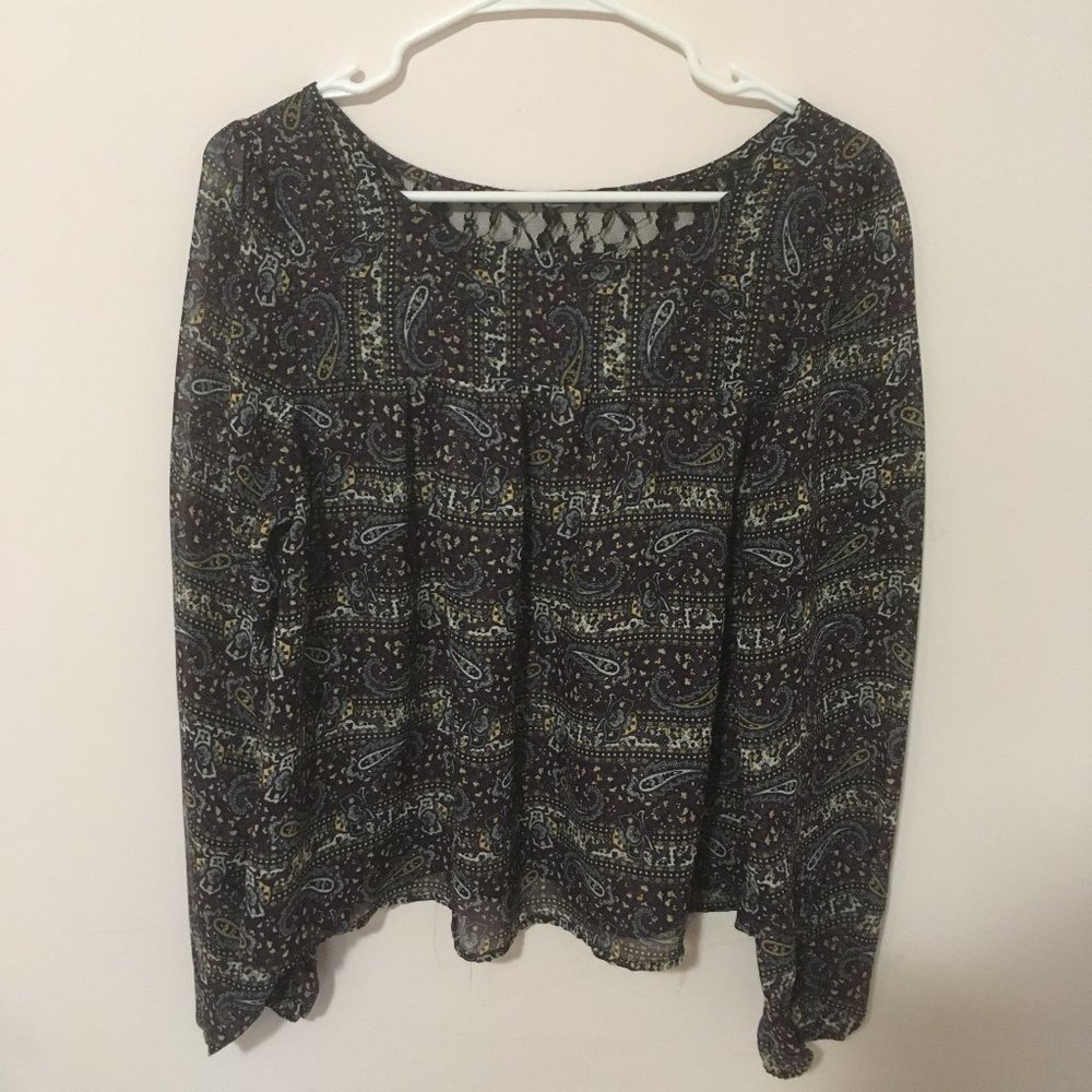 See-through purple blouse